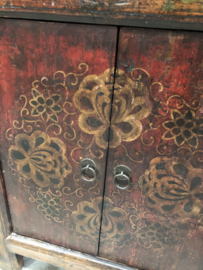 Prachtig antiek handbeschilderd dressoir lengte 205 cm (145714) verkocht