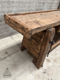 Antieke Franse werkbank meer dan 100 jaar 220 cm 147958