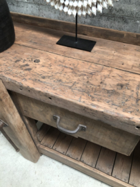 Oude werkbank met lade lengte 175 cm (145700) verkocht