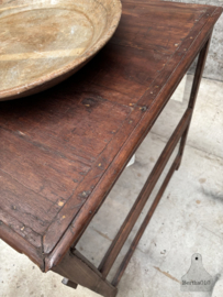 Prachtige houten antieke toonbank met glas keukeneiland 147686