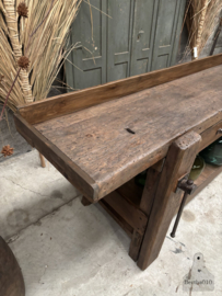 Oude eiken werkbank XL 148196 lengte 254 cm