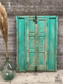 Antieke poort groen turquoise ( 144028) verkocht