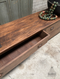 Oud houten ladekast uniek dressoir met 4 grote laden 148129