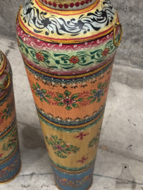 Decoratieve slanke ijzeren vaas handbeschilderd Indiaas vakmanschap 147908