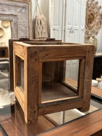 Antiek vitrinekastje met oud gebobbeld glas 147711 verkocht