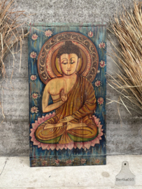 Oud paneel XXL handbeschilderd Siddhattha Gautama Buddha 147476