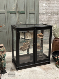 Antieke museumvitrine bijna volledig van glas 148141