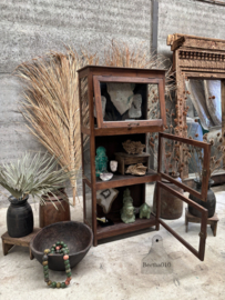 Originele antieke notariskast klepvitrine 148125 verkocht