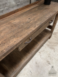 Van atelier tot interieur, unieke Franse werkbank 207 cm lengte 147796