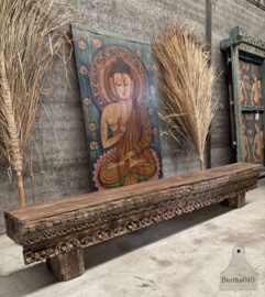 Oosterse XXL zware houten houtsnijwerk dressoir 147435 275 cm verkocht
