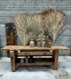Eiken antieke werkbank (146851) lengte 237 cm