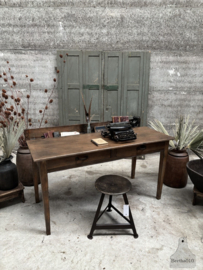 Antieke schooltafel bureau lengte 150 cm 148263