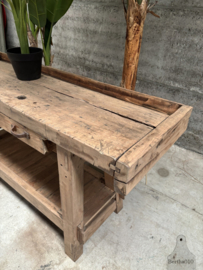 Korte oude werkbank 147384 lengte 160 cm ideaal badkamermeubel