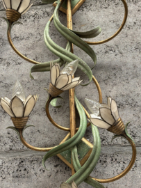 Originele Italiaanse wandlampen Banci Firenze parelmoer bloemen 147969