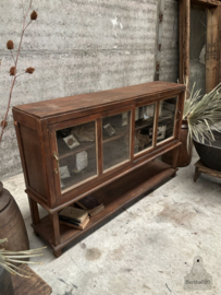 Antieke originele laboratorium school vitrinekast 148122