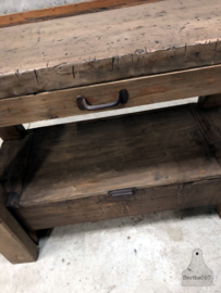 Oude robuuste werkbank met klep (146435)......... verkocht