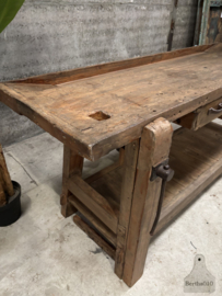 Van atelier tot interieur, unieke Franse werkbank 207 cm lengte 147796
