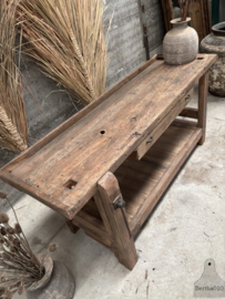 Tijdloos vakmanschap massief houten werkbank uit Frankrijk 147937 lengte 207 cm