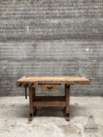 Antieke kleinere eiken werkbank 140 cm 147966