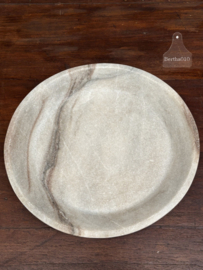 Ronde marmeren schaal, wit marmer uit de steengroeven van de Taj Mahal 147741 verkocht