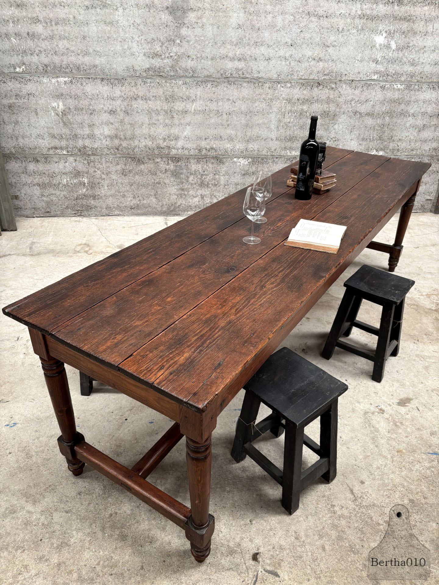 Authentieke 19e-eeuwse Eiken boerentafel – 270 cm 147565