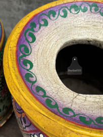 Oude houten melkpot uit India 147885ac 35 cm hoog