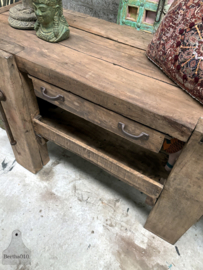 Oude kortere werkbank (147075) lengte 159 cm verkocht