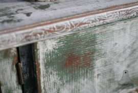 Antieke kast met glas en lood deurtje (130180)