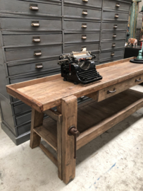 Oude lange werkbank 242 cm (146353) verkocht