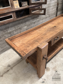 Massief eiken timmermanswerkbank met verleden 147930 lengte 183 cm