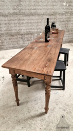 Antieke Franse Boerentafel – 226 cm lang -  Authentiek, Slank 147519
