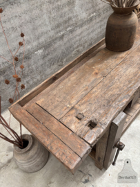 Oude eikenhouten werkbank perfect voor elk interieur 148073 197 cm