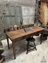 Authentieke oude schooltafel, bureau lengte 150 cm (148265)