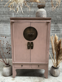 Oude Chinese kast roze hoogglans 148075