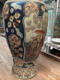 Monumentale Antieke Japanse Satsuma vloervaas, hoogte 61 cm 147977