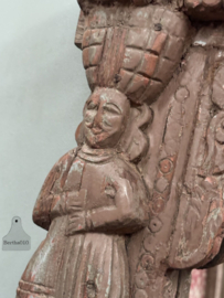 Indiaas antiek houtsnijwerk spiegel 148147