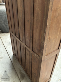 Antieke houten vitrinekast, 8 glazen deuren prachtige patina 147676 verkocht