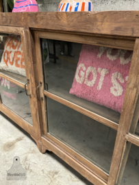 Antiek Engels dressoir met gebobbeld glas (146586) verkocht