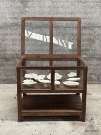 Antieke glazen museumvitrine 147693