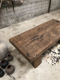 Oud houten salontafel lengte 121 cm (145713) verkocht