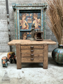 Antieke werkbank met laden (146434) lengte 150 cm verkocht