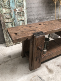 Mooie oude smalle werkbank met lade (145664) verkocht