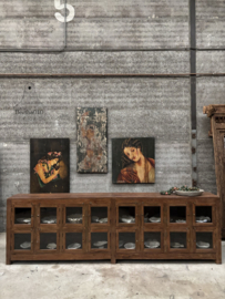 Historisch 297 cm lang houten dressoir uit ca 1910 functioneel vakmanschap 147842