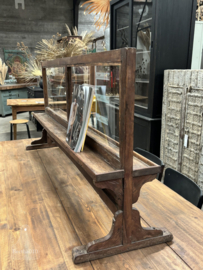 Antieke glazen kantoorscheidingswand tijdschriftenrek horeca 147730