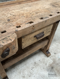 Antieke kleinere eiken werkbank 140 cm 147966