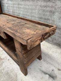 Antieke Franse werkbank meer dan 100 jaar 220 cm 147958