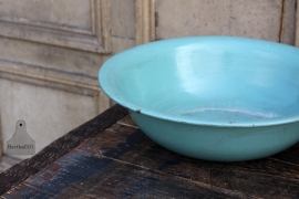 Emaille turquoise schaal (131878)..verkocht