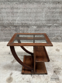 Unieke Art Deco sidetable jaren 30 met elegante boogpoot 148089