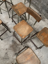 6 authentieke laboratorium school krukken jaren 40 50 147812