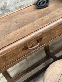 Authentiek lang schoolbureau 3 laden ideale hoogte 147932 verkocht